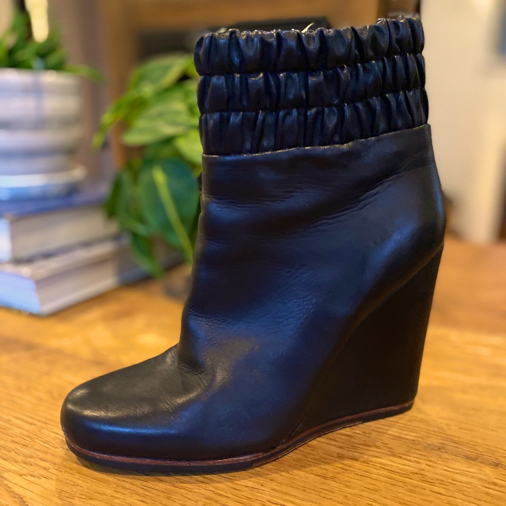 Dolce Vita Leather Wedge Booties
